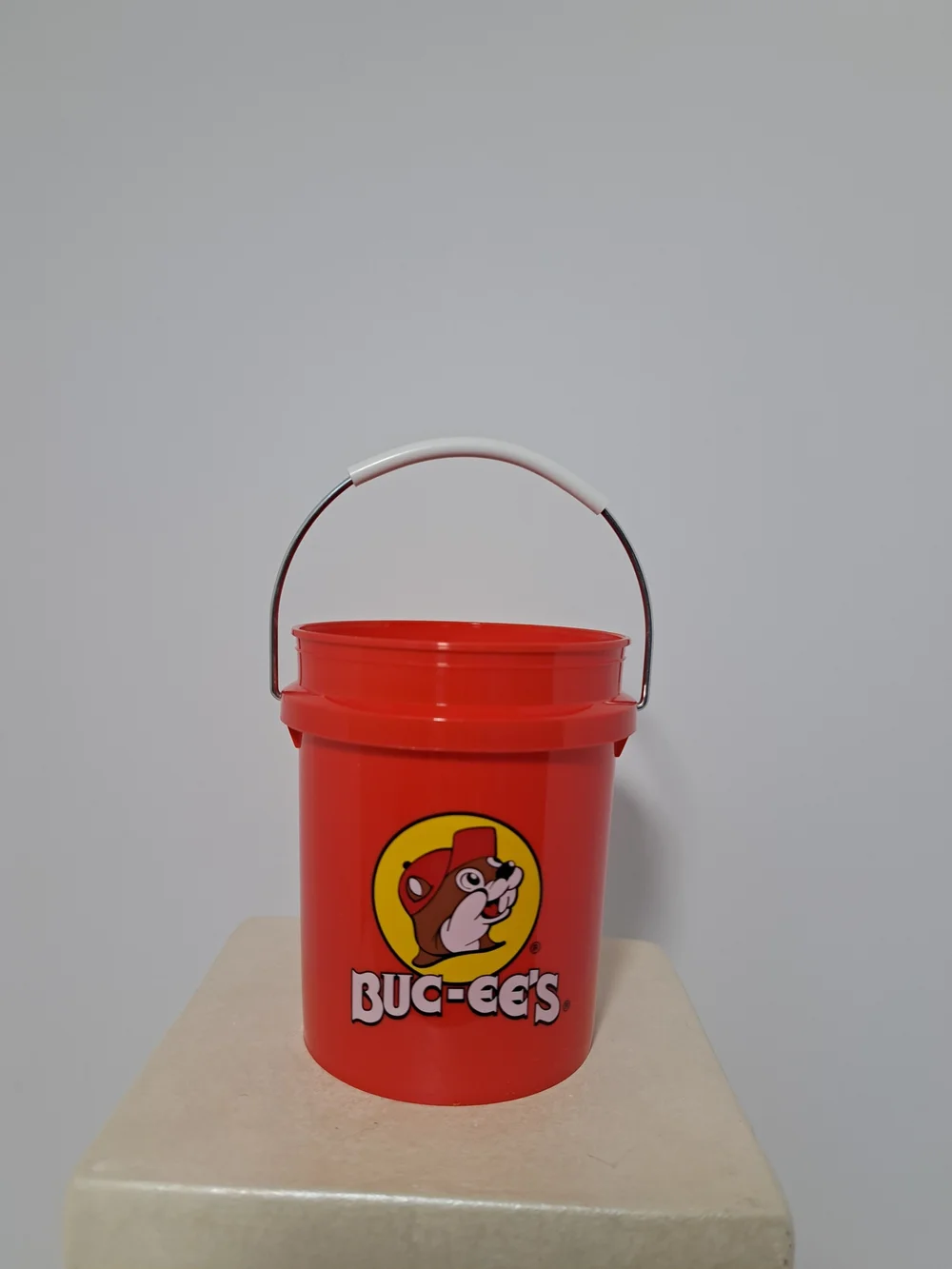 Buc-ee's Red Plastic Mini Bucket with Handle - Set of 2 New
